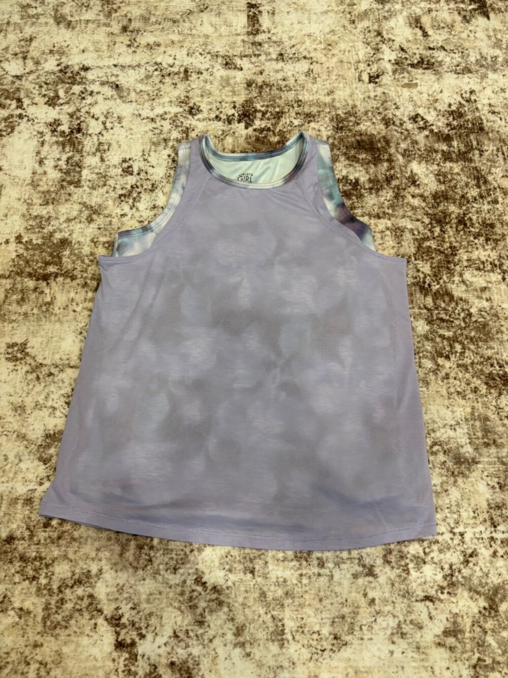Athleta Girl Purple Printed 2-in-1 Layered Tank Top - Girls Size Large